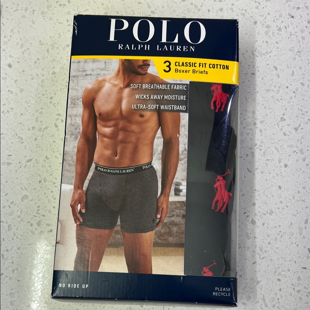 Polo Ralph Lauren 3 Pack Classic Fit Cotton Boxer Briefs (NWT)